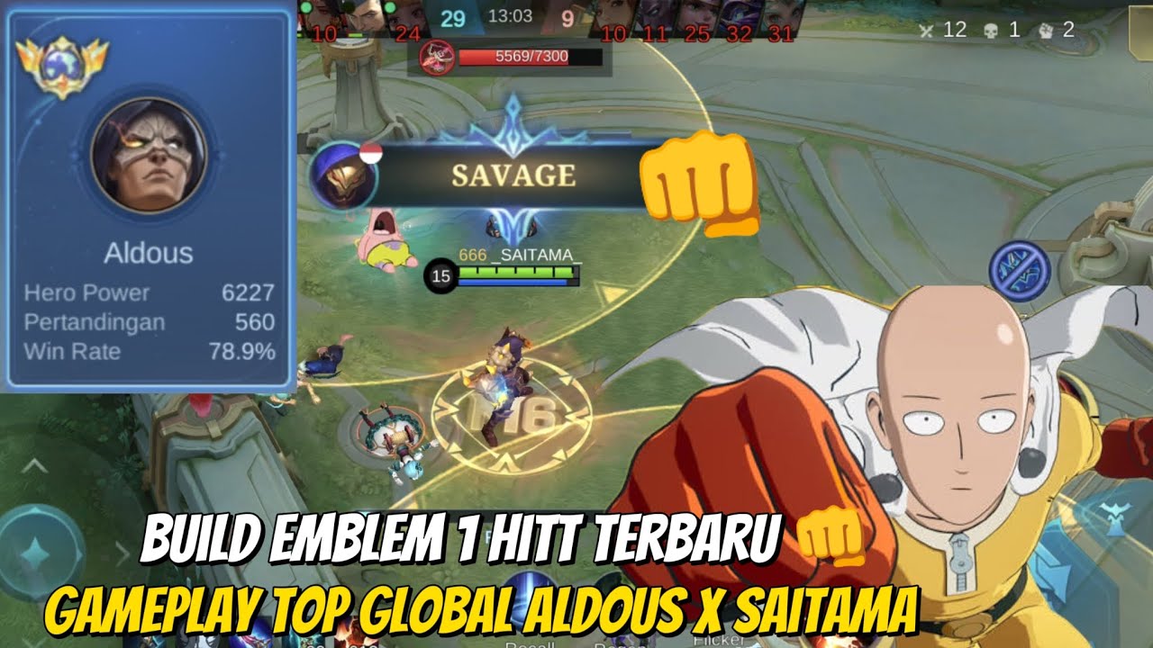 ALDOUS IS BACK BALIK META LAGI⁉️ GAMEPLAY TOP GLOBAL ALDOUS 1 HIT BUILD EMBLEM TERBARU - MLBB UPDATE