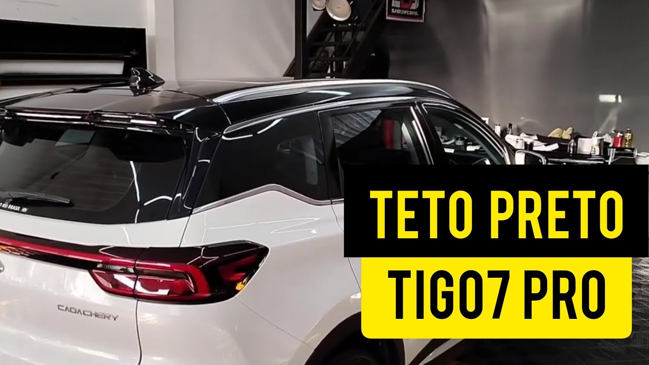 CAOACHERY TIGO 7 PRO SAINDO COM TETO E COLUNAS EM BLACK PIANO MATERIAL ANTIBOLHA