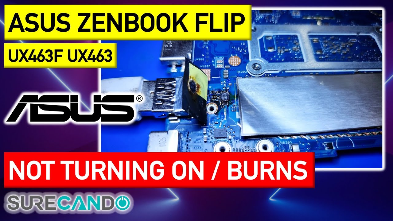 Asus Flip 14 UX463F UX463 White LED Not turning on. Not charging. Major burns.