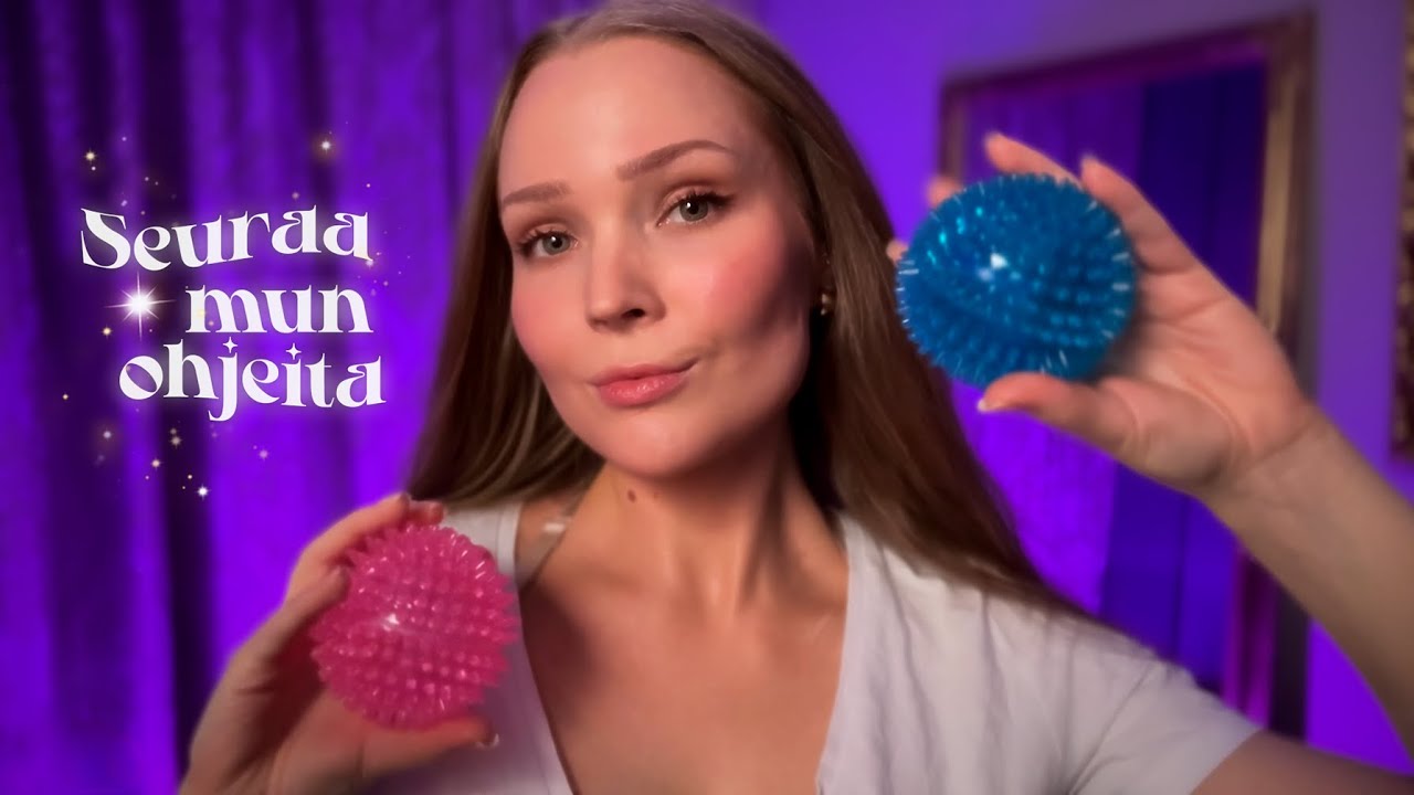 ASMR Suomi 💜 Seuraa mun ohjeita | Silmät auki ja kiinni 16:00 😴