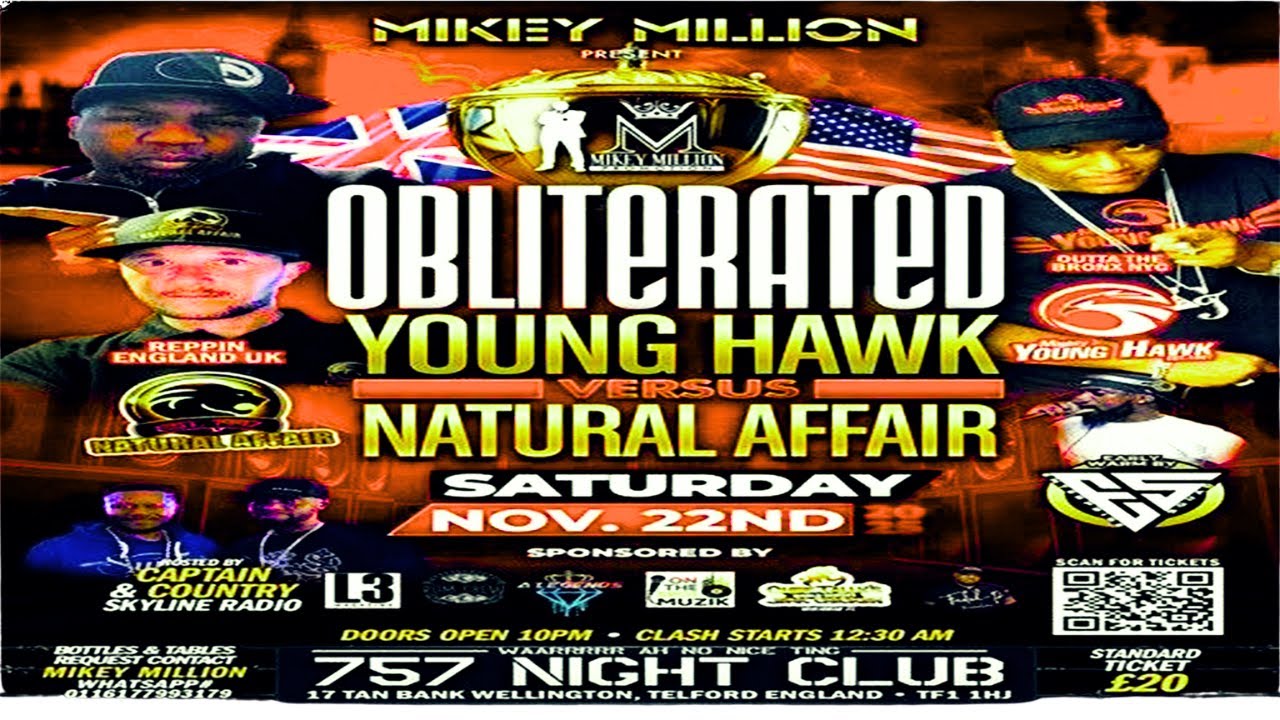 NATURAL AFFAIR takes on YOUNG HAWK Sound in the highly anticipated **OBLITERATED** UK Nov 2025