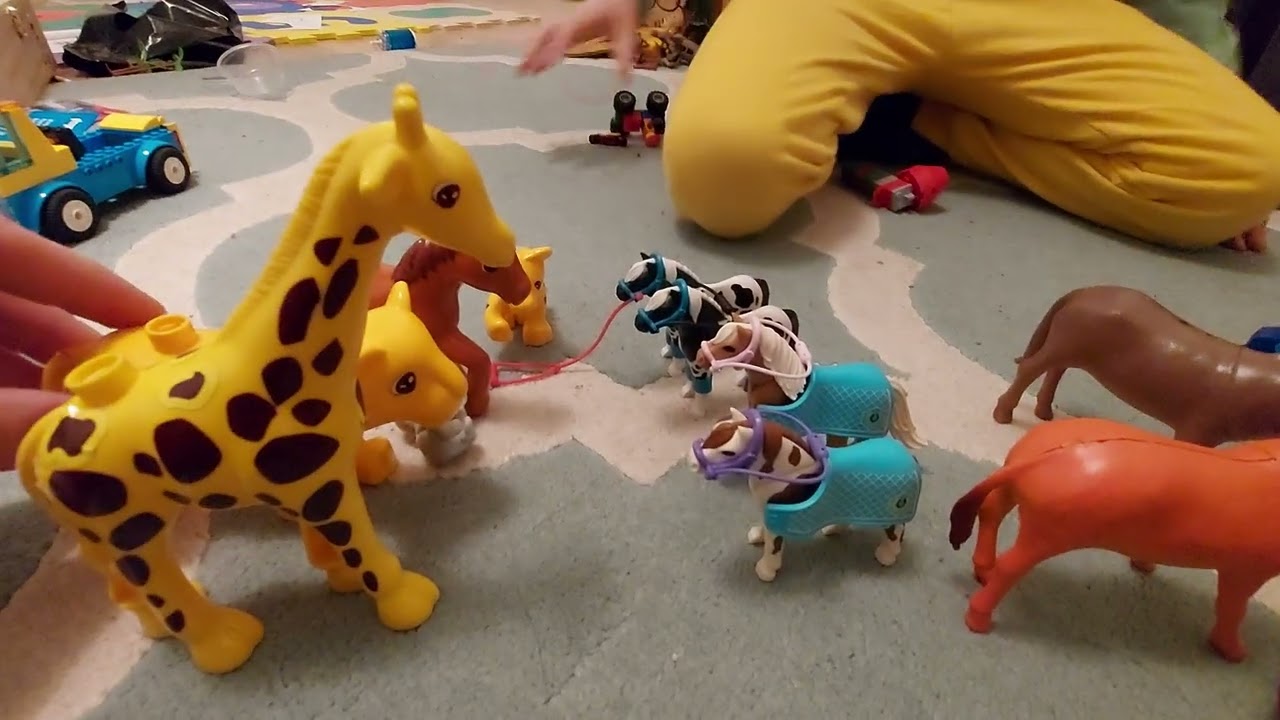 Playmobil Ferma Animalelor Cai Ponei Catei de jucarie