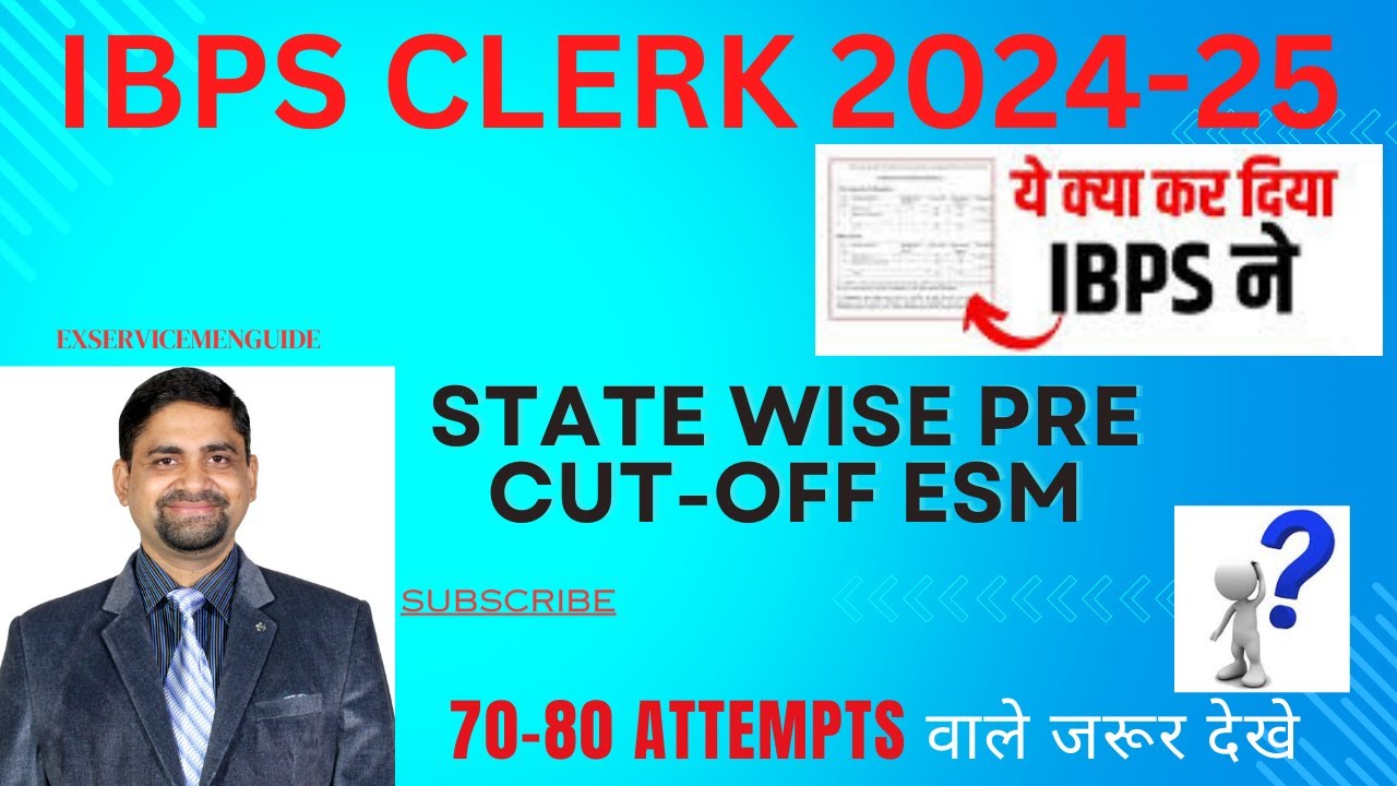 IBPS CLERK PRE CLERK 2024 CUT OFF | EX SERVICEMEN  CUT OFF | IBPS RESULT #ibpsclerk  #ibpsresult