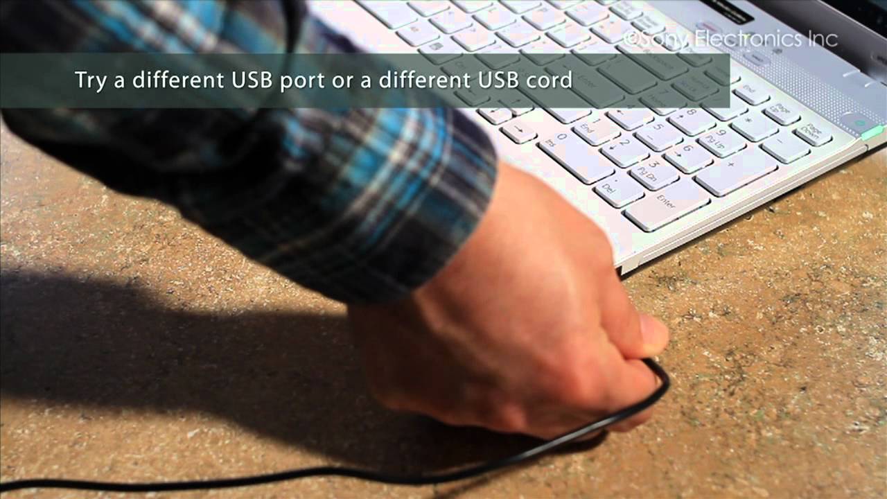 Troubleshooting steps for a Sony Walkman that is not recognized by USB