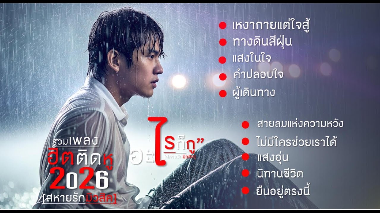 รวมฮิตเพลงติดหู เหงากายแต่ใจสู้ แม้ความจริงจะบีบจนเกือบล้ม น้ำตารินก็ปล่อยมันไหลอย่างนั้น