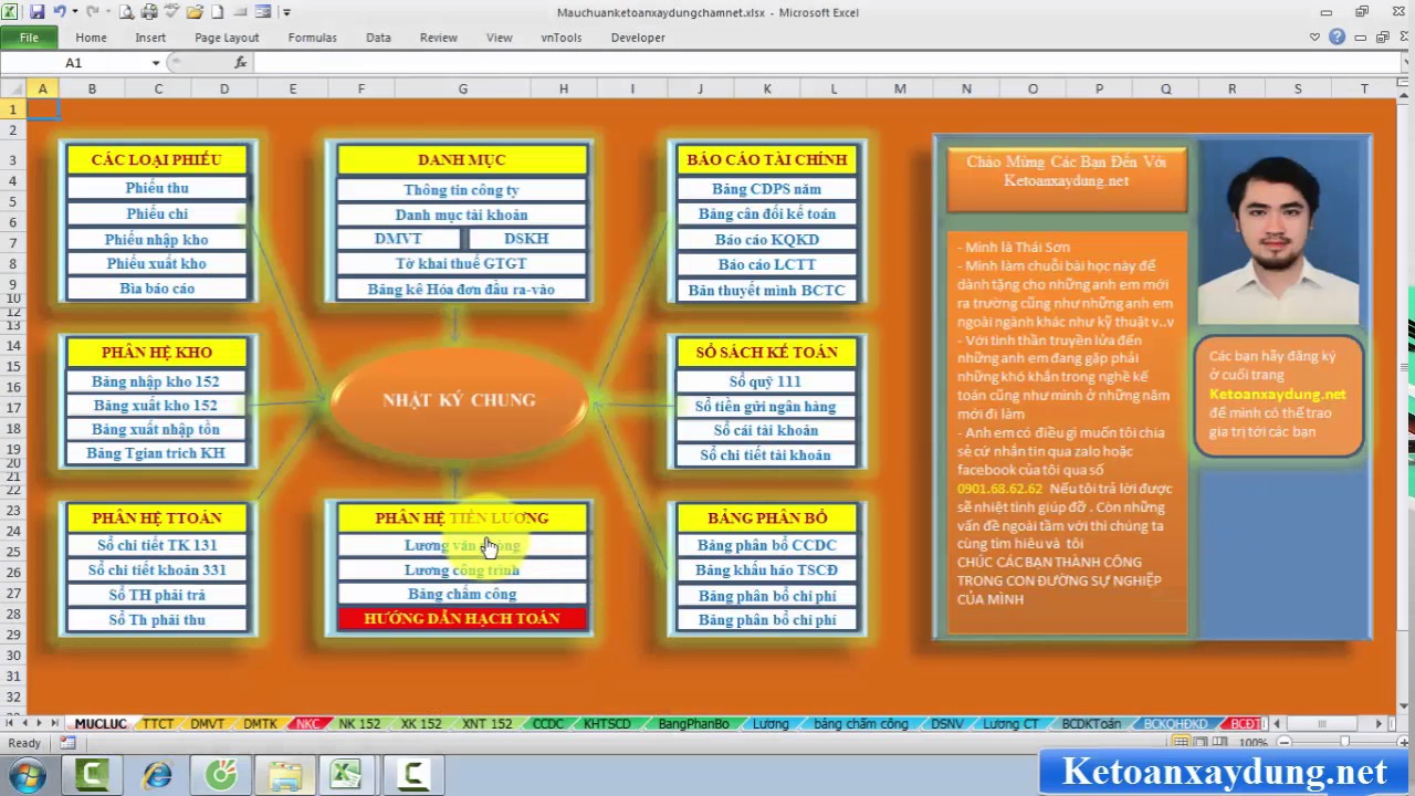 Hướng dẫn lập bảng lương và bảng chấm công tự động - Công việc kế toán xây dựng