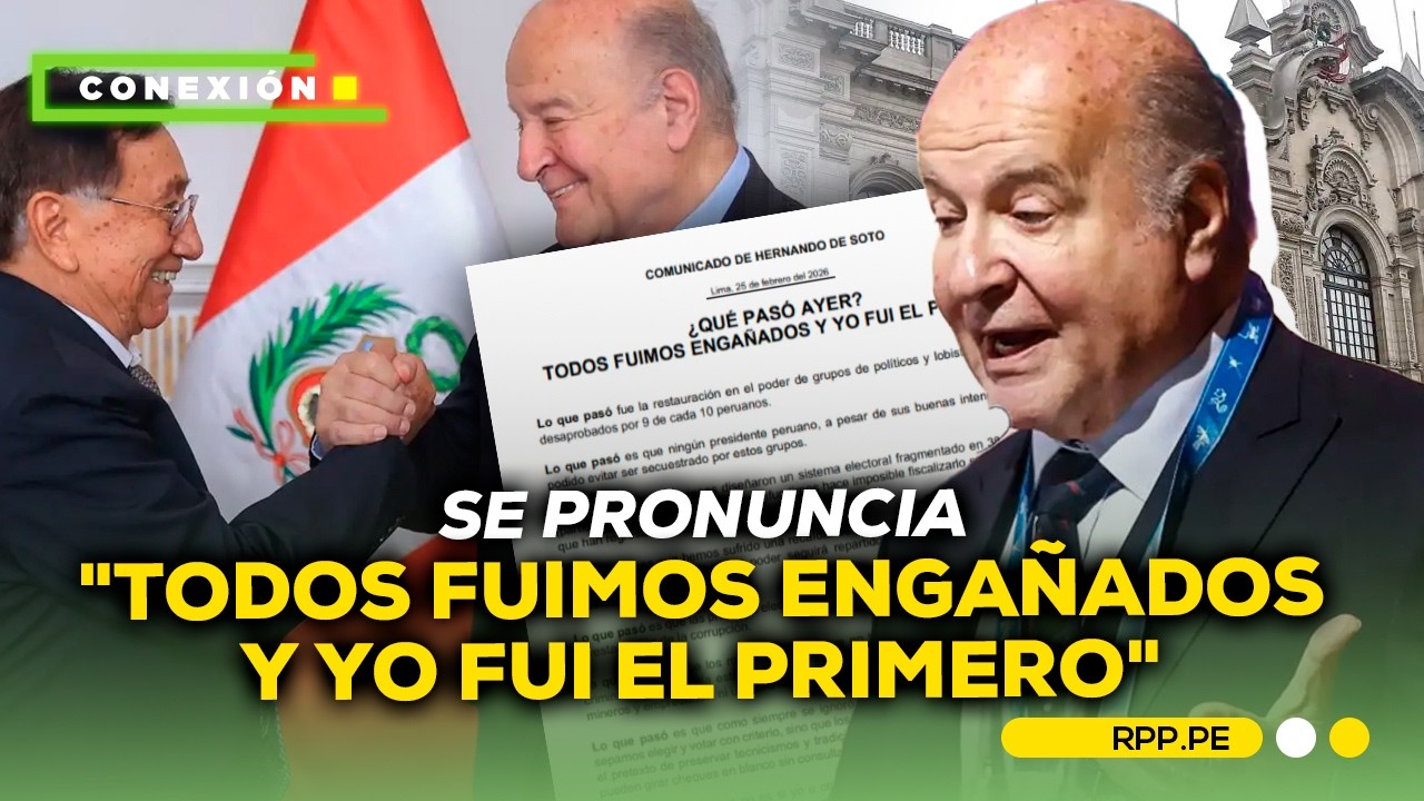 Hernando de Soto afirma que su frustrada designación como premier se debió a 