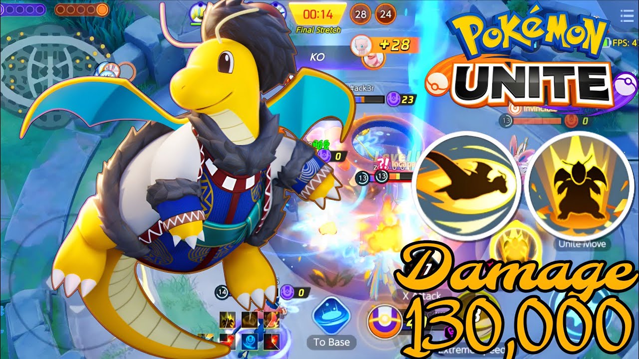 Pokemon Unite S33 DRAGONITE 16 Kills Legend Solo Queue 130K Damage Random Gameplay Hindi 2026