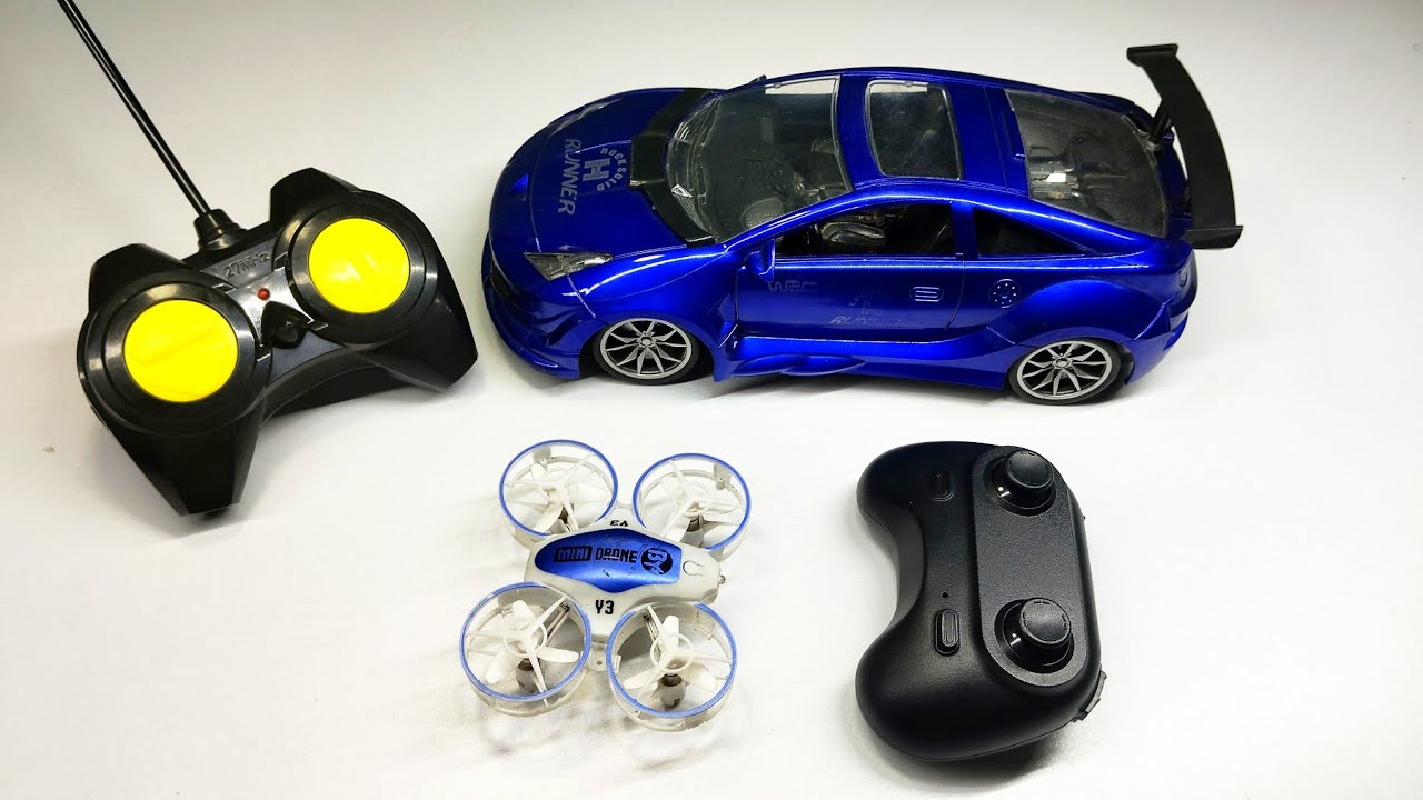 Remote Control Sports Car Toys No 1707 Rc Sports Jeep Car Mini Drone Four Axis Drone Unboxing Video