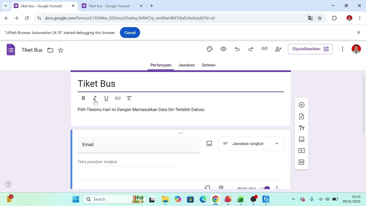 Otomatisasi Excel Ke Google Form