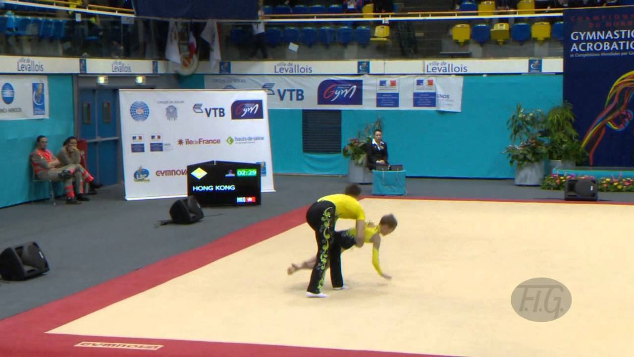 GREAT BRITAIN, Mixed Pairs - Dynamic Qualifications  -- 2014 Acrobatic Worlds, Levallois-Paris (FRA)