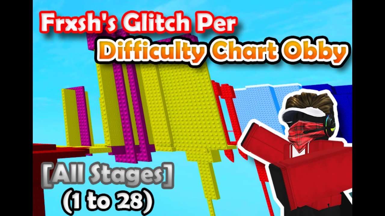 Frxsh's Glitch Per Difficulty Chart Obby (All Stages 1 to 28)