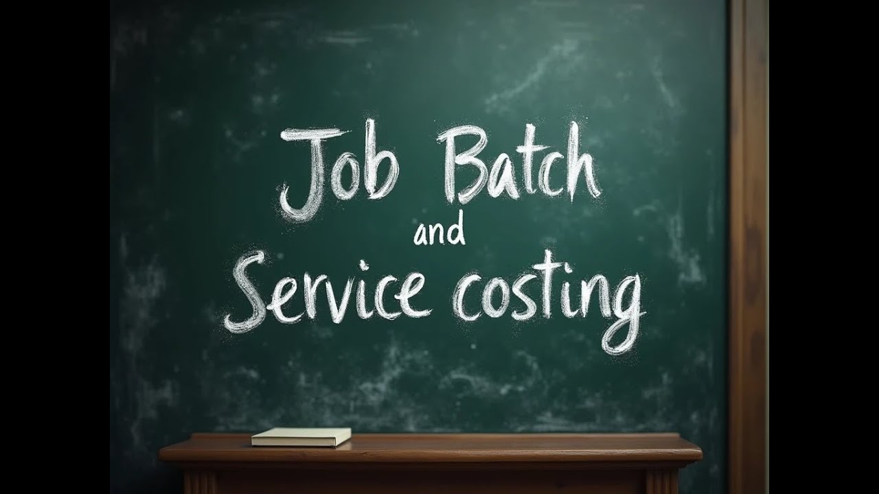 ACCA MA1-- LECTURE#15 --- Job, Batch & Service Costing (Pashto)