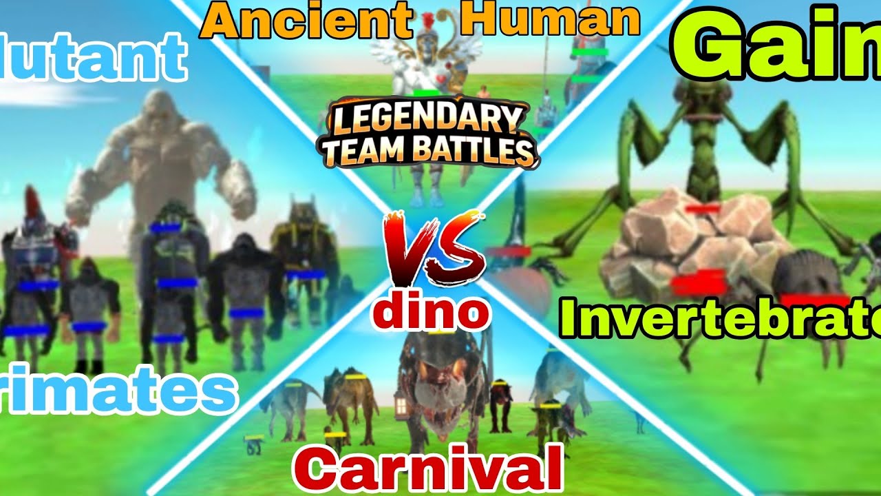 Carnival Dinosaurs vs Ancient Humans 😱 | Mutant Primates vs Giant Invertebrates | ARBS Battle