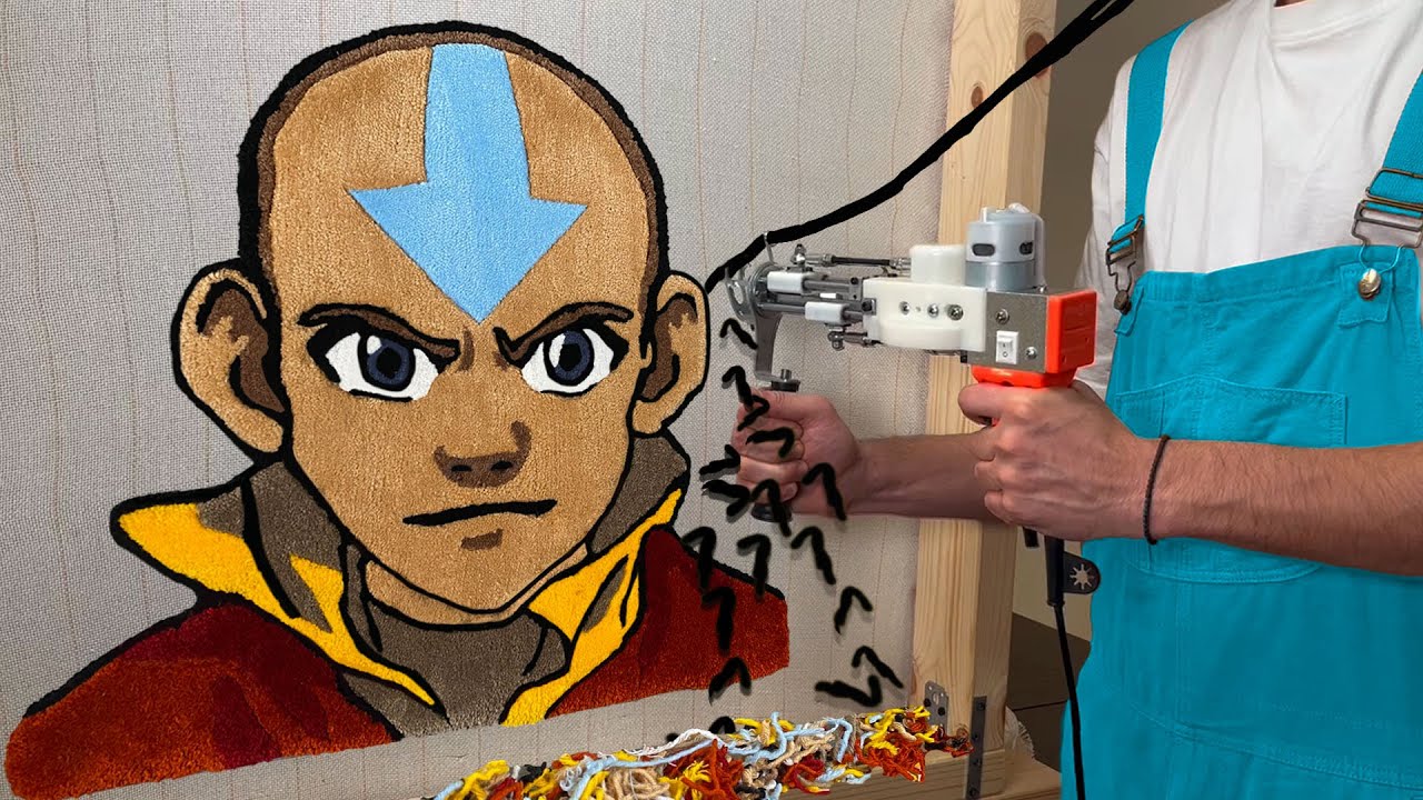 ASMR Rug Tufting | Aang the Avatar: The Last Airbender (NETFLIX) Rug (Start To Finish)