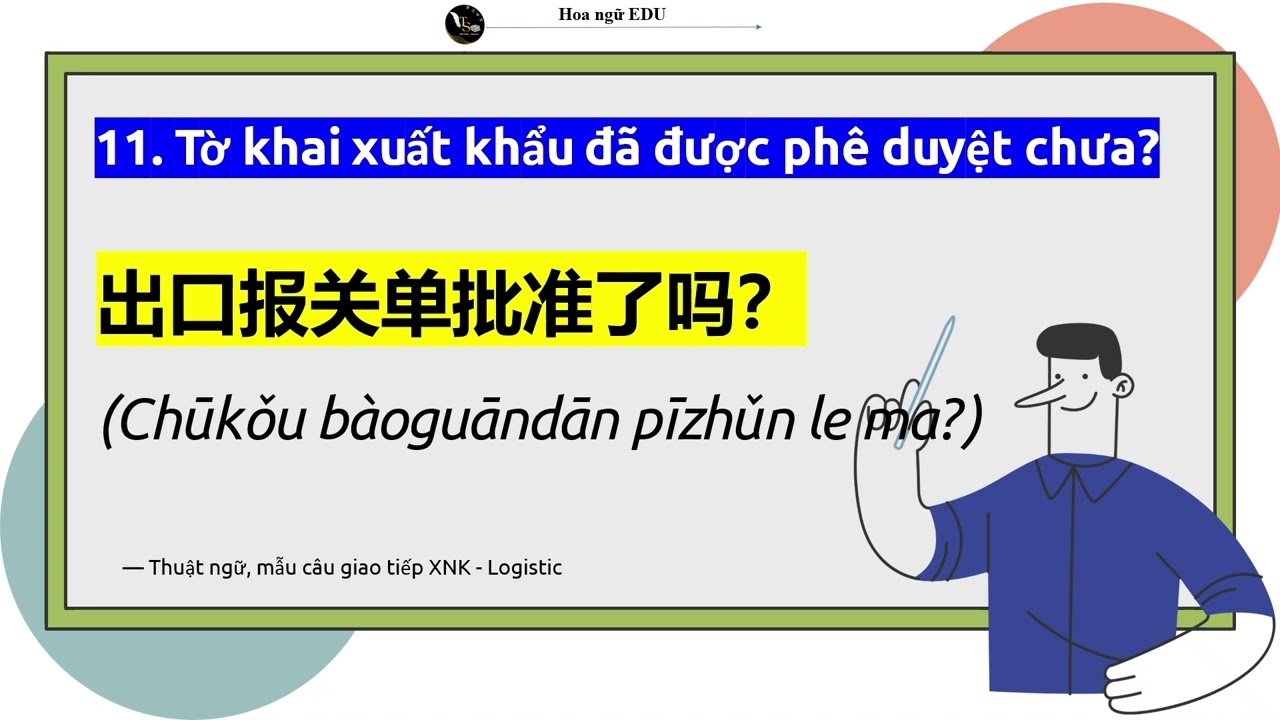 TIẾNG TRUNG GIAO TIẾP XUẤT NHẬP KHẨU - HẢI QUAN - LOGISTIC/ 中文进出口、海关、物流