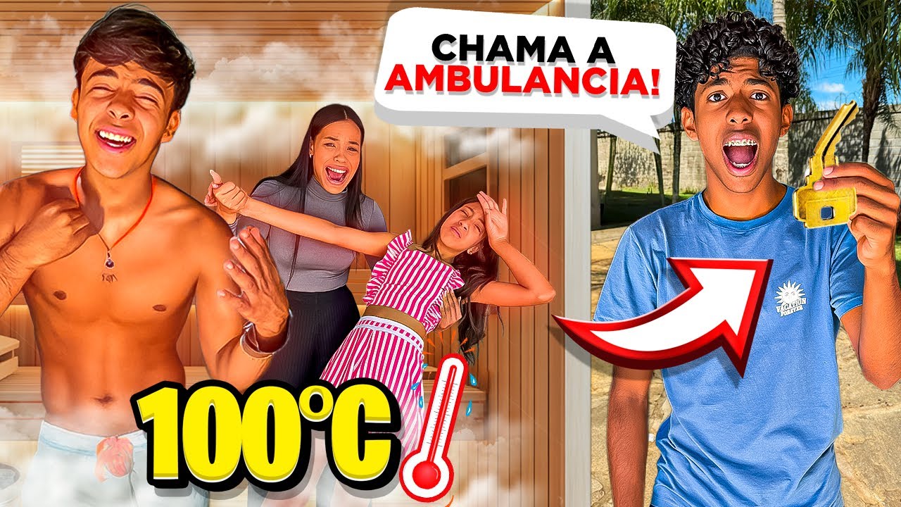 FICARAM PRESOS NA SAUNA MUITO QUENTE! *eles passaram muito mal