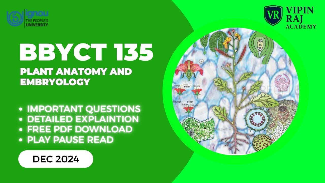 BBYCT-135 December 2024 | Solved PYQ Paper 🔥 Important Questions IGNOU BSc 1st Year Botany