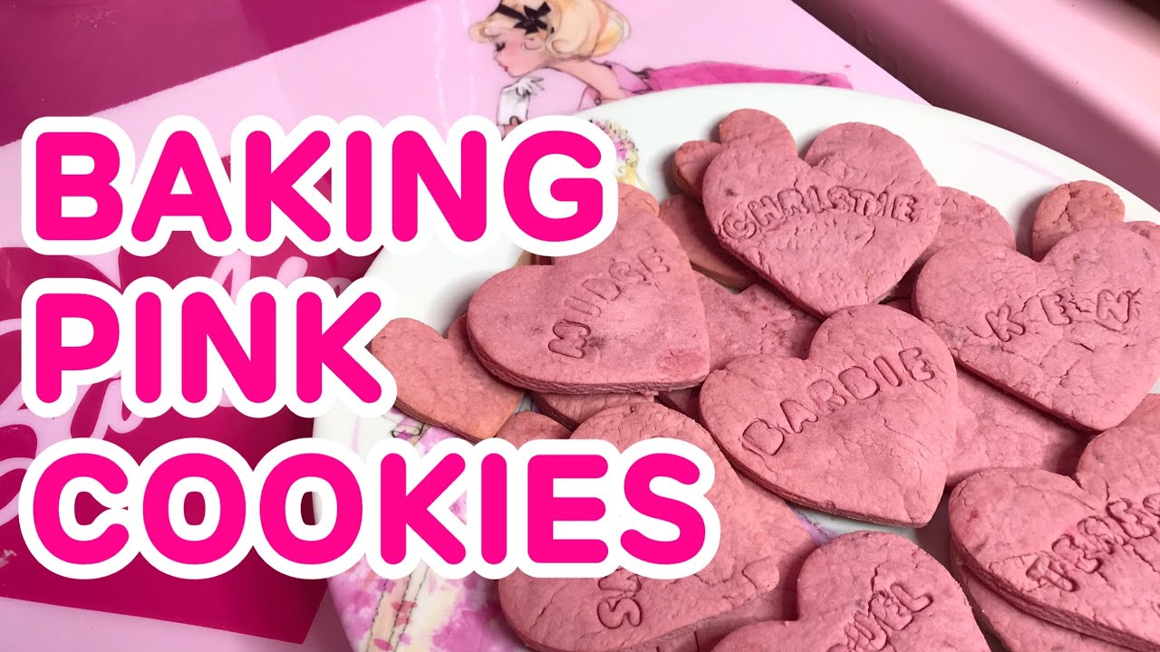 [COOKING] NAME STAMPED PINK COOKIES♡AZUSA BARBIE