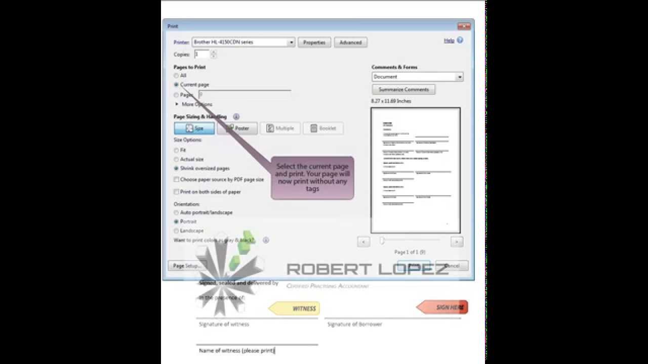 Removing Comments when printing a PDF