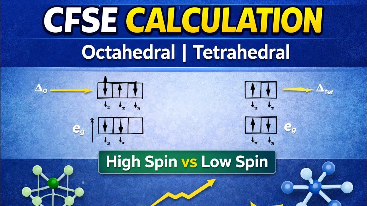 Coordination chemistry-22 (CFSE Calculation in Coordination Chemistry | Octahedral & Tetrahedral)🔥