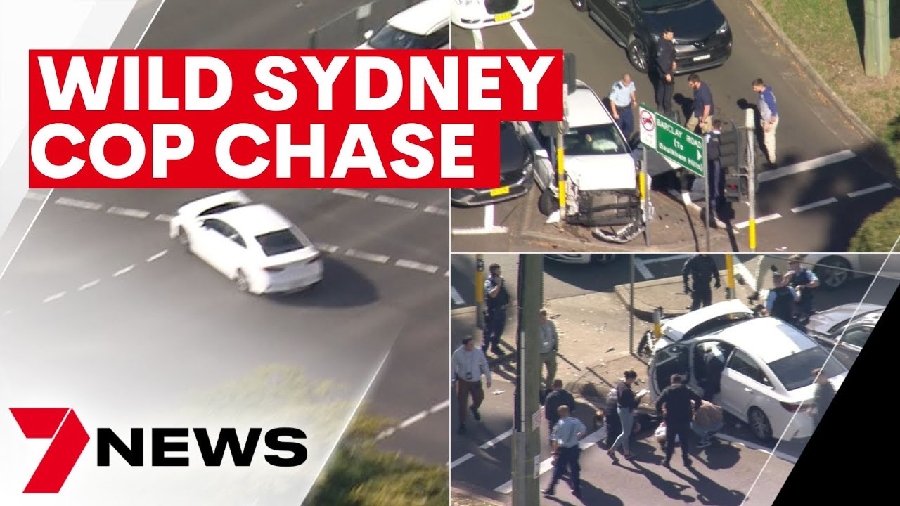 Incredible footage of police car chase through Sydney IN FULL | 7NEWS