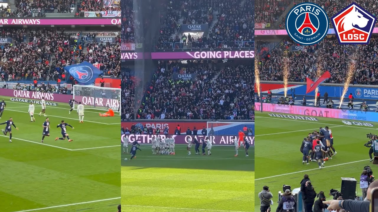 PSG Fans Crazy Reactions To Messi Last Minute Freekick Goal Against Lille