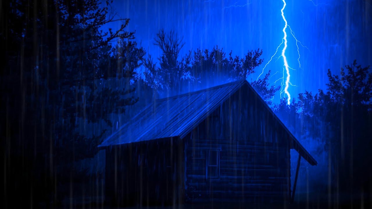 Powerful Rain & Rolling Thunder Sounds on Metal Roof for Sleeping, Healing Insomnia, Anxiety Relief