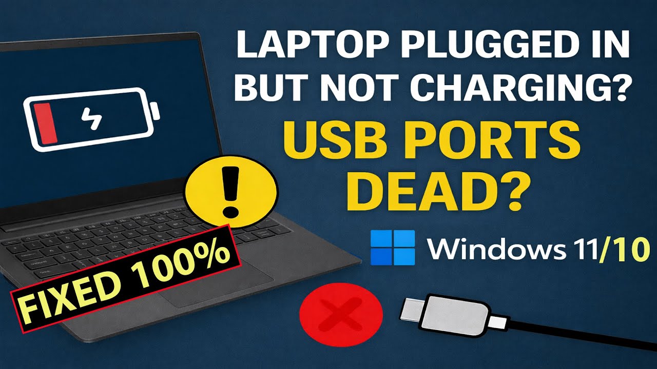 Laptop Plugged in Not Charging + USB Ports Not Working + UCM-UCSI ACPI Device Code 43 Windows 11/10