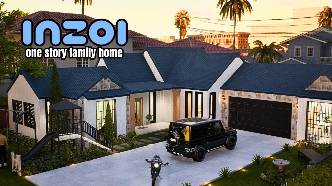 🌿 inZOI Speed Build | Cozy One-Story Family Home | Relaxing Lofi Beats | Fully Furnished inZoi Build