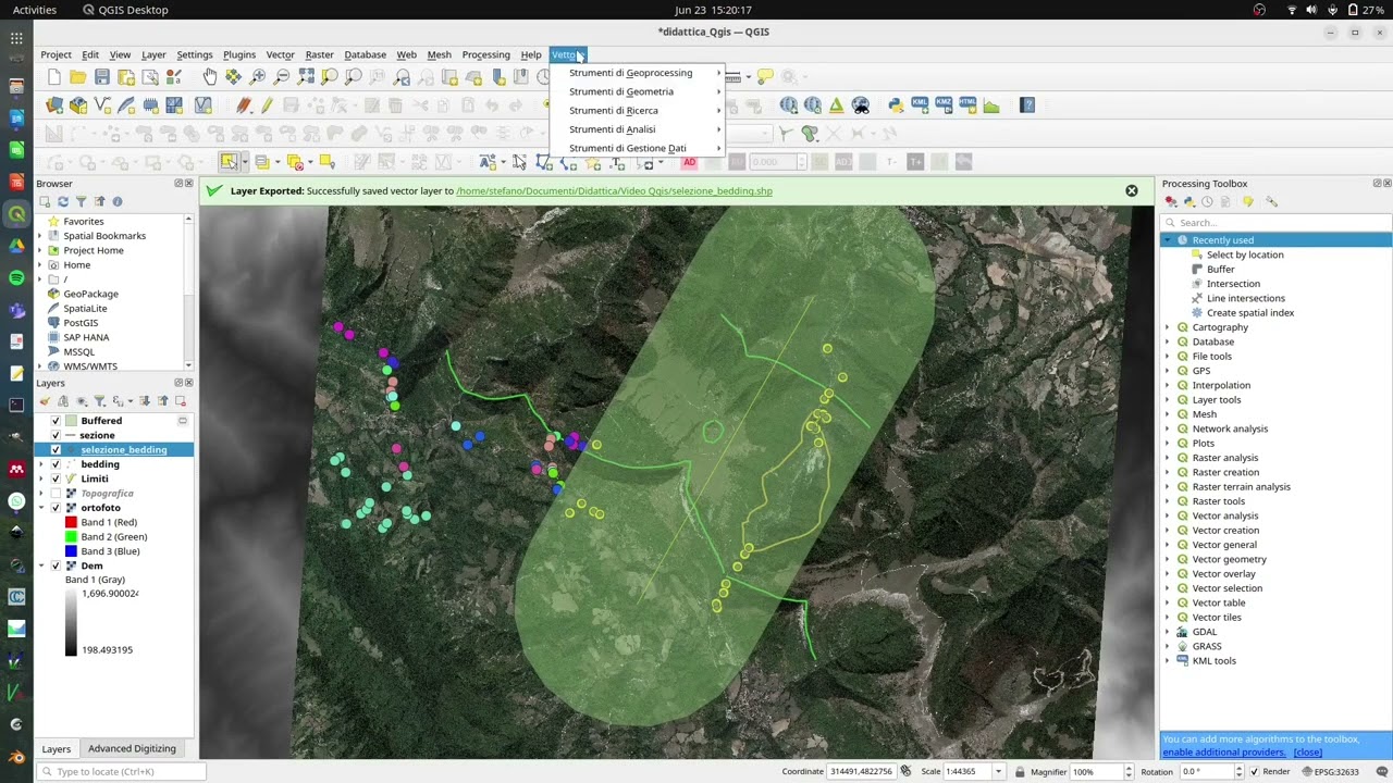 Carta geologica e sezione con Qgis. Parte 2
