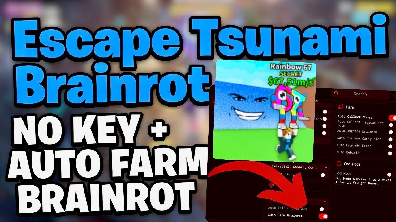 [NO KEY] Escape Tsunami For Brainrots Script (Roblox) | 🔥 INSTANT CARRY + AUTO FARM BRAINROTS