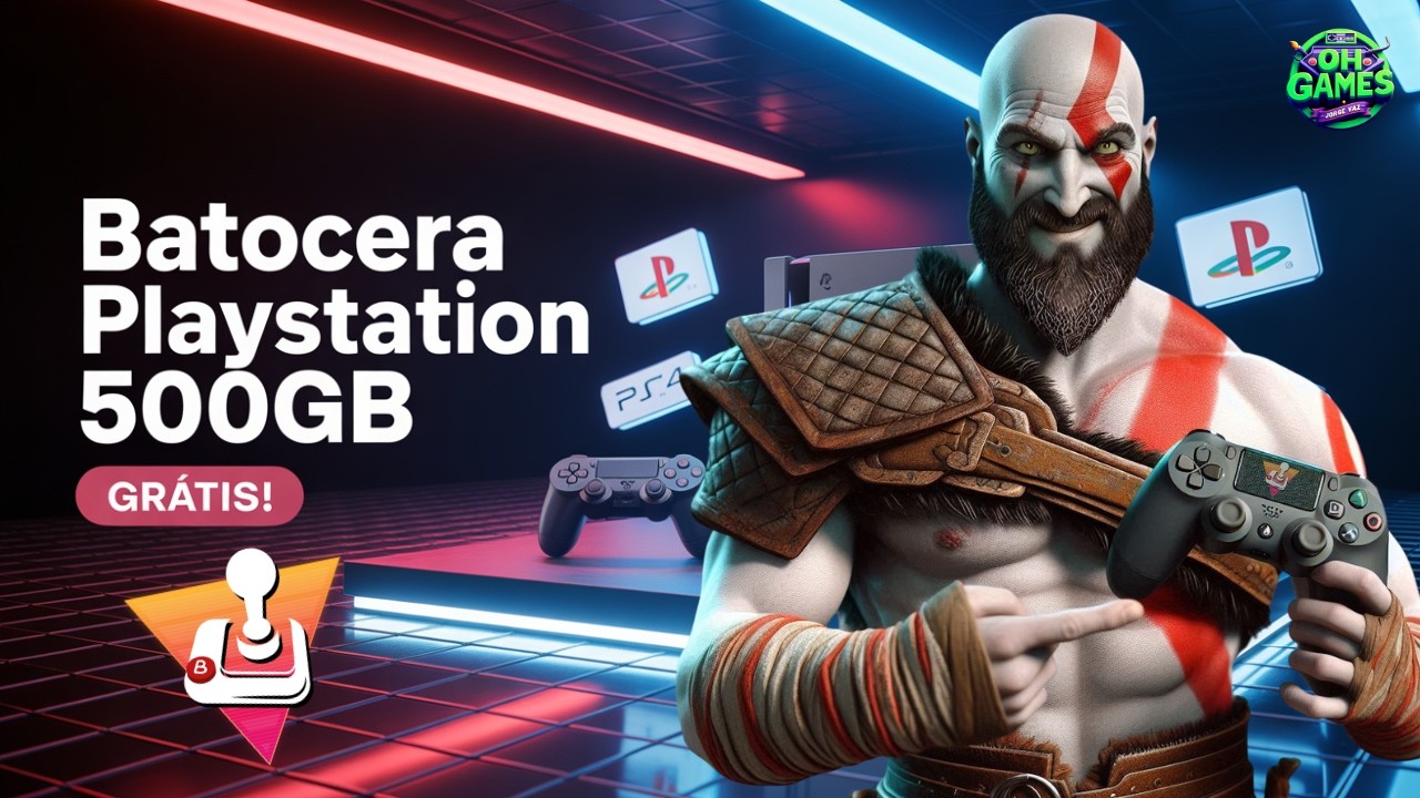 Novo Batocera PlayStation Edition 500GB GRÁTIS! PS1 ao PS4 em um Só Sistema 🎮