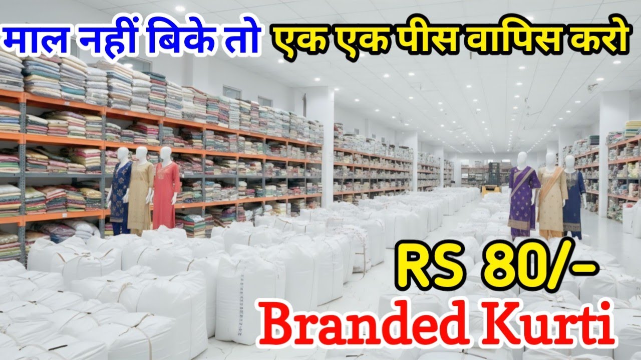 Branded Kurti 80/- Rs, माल नहीं बिका तो बिना सेट के वापिस करो / Kurti Manufacturer