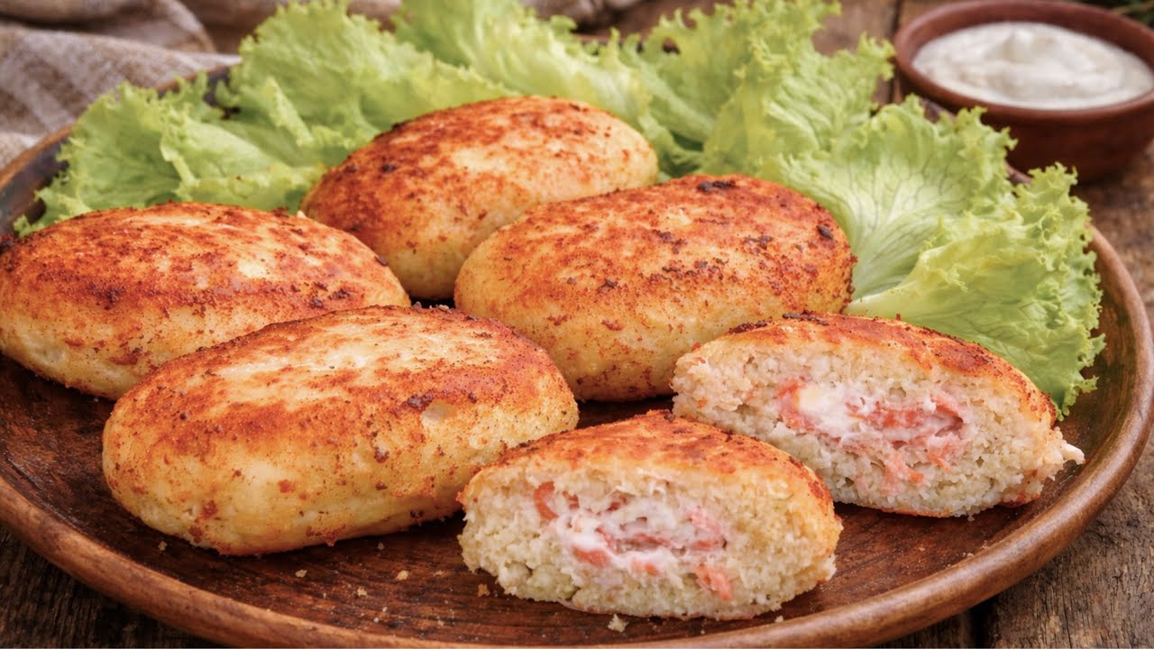 ✨На праздник 🐟 РЫБНЫЕ КОТЛЕТЫ С СЮРПРИЗОМ, котлеты с необычной начинкой из красной рыбы с сыром
