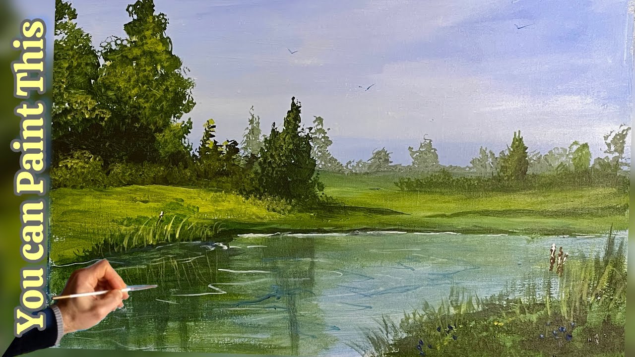 Beginners Acrylic Landscape Painting  in Acrylics