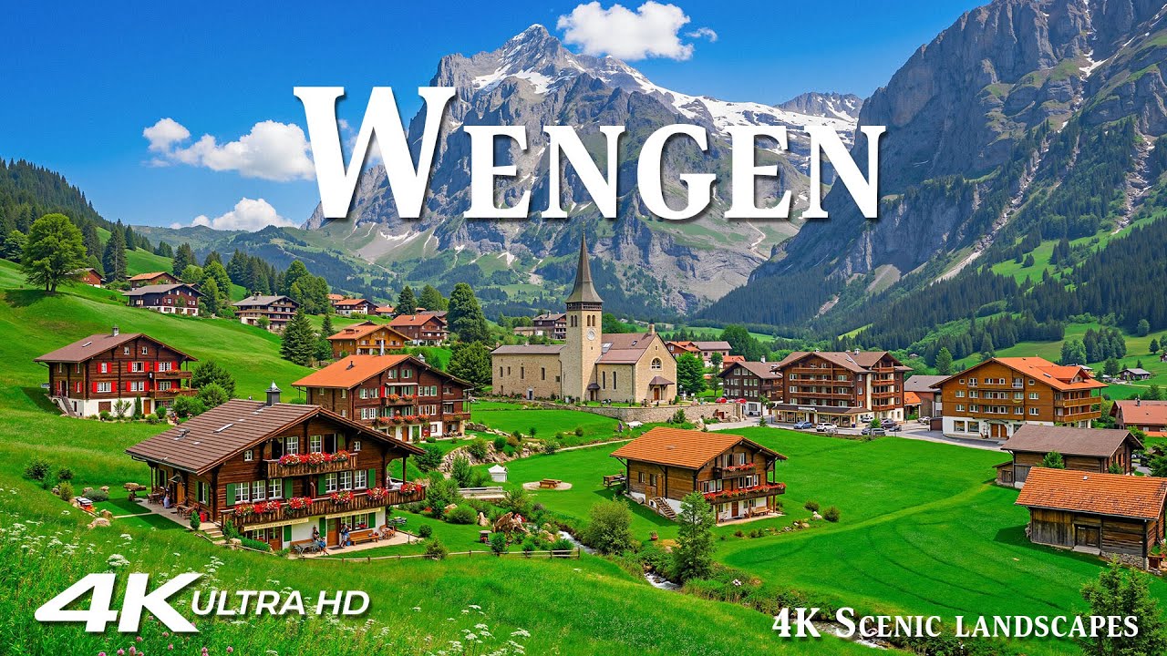 Венген 4K | Вечная тишина в горах – спокойные тропы, открытые горизонты и мягкий воздух