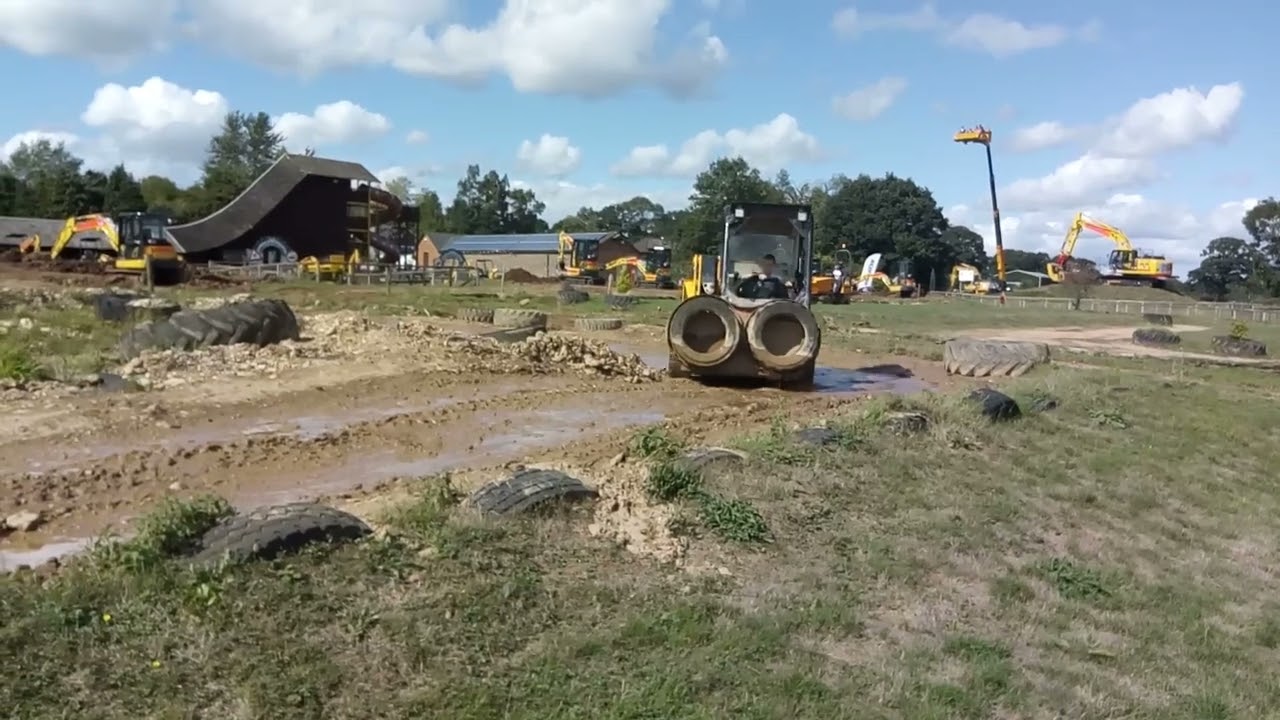 Sean driving a digger at diggerland 