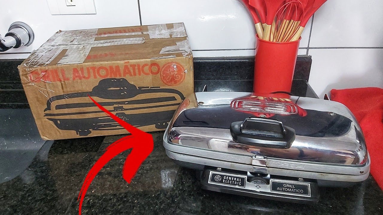 Grill General Electric modelo automático 1200w dos anos 70