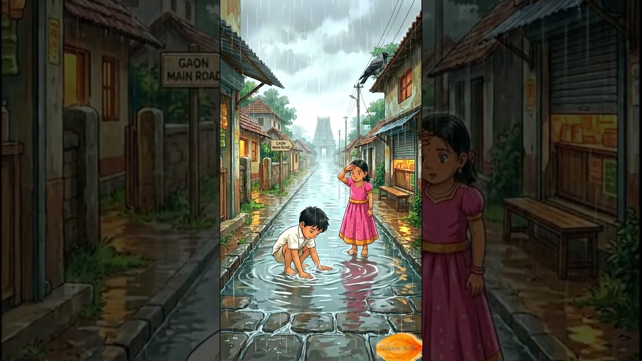 90s Village Life During Monsoon | Farmers Never Stop Working | Ghibli Style #asmr #shorts