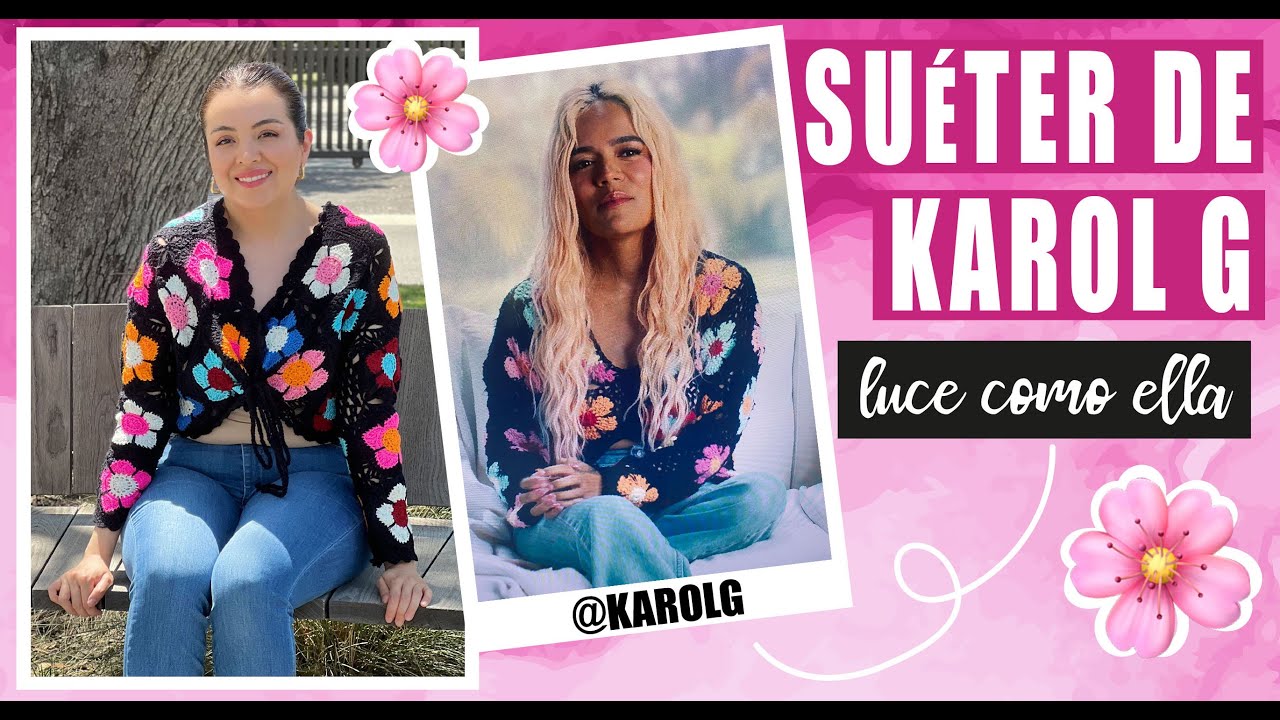 🌸El suéter VIRAL DE KAROL G 😱 Grannys de Flores tejidos ✨Teje y Luce como una ESTRELLA
