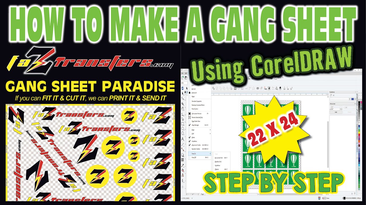 CREATING A 22X24 GANG SHEET USING CORELDRAW