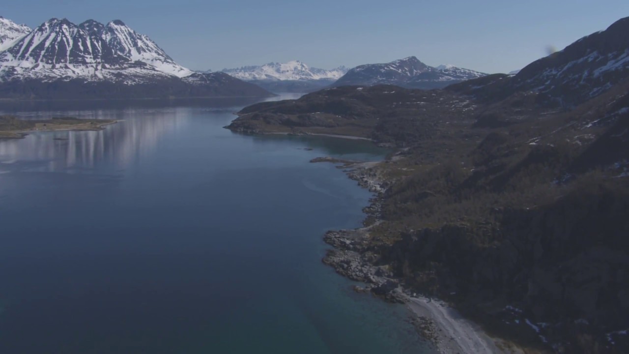 Lyngenfjorden, Djupvik, Uløya, Kågen, Follesøya - Flying Over Norway