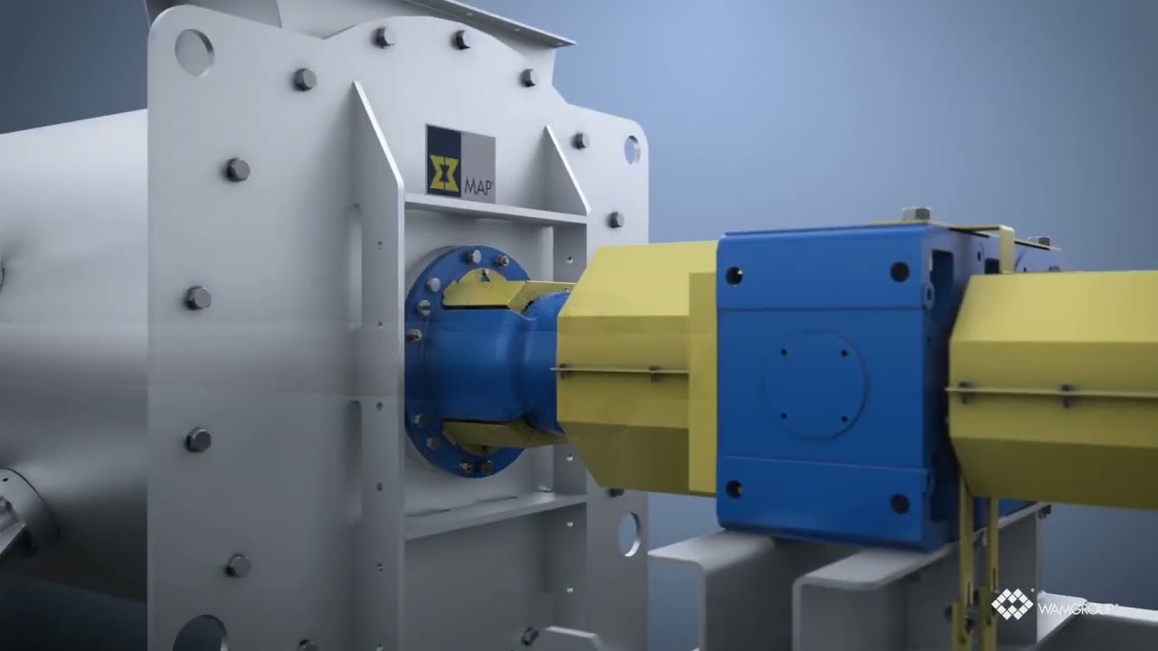 WAH continuous single shaft mixers 3d animation 1080p