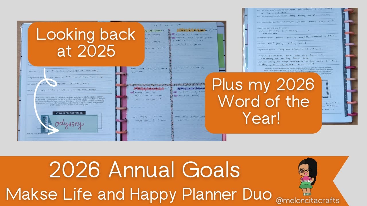 2026 Annual Goals! - 2025 Reflection in my Makse Life Happy Planner Combo | MeloncitaCrafts