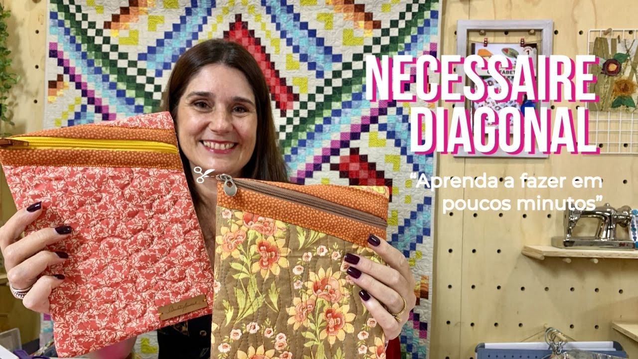 NECESSAIRE DIAGONAL MUITO FÁCIL DE FAZER 🤩 #patchwork