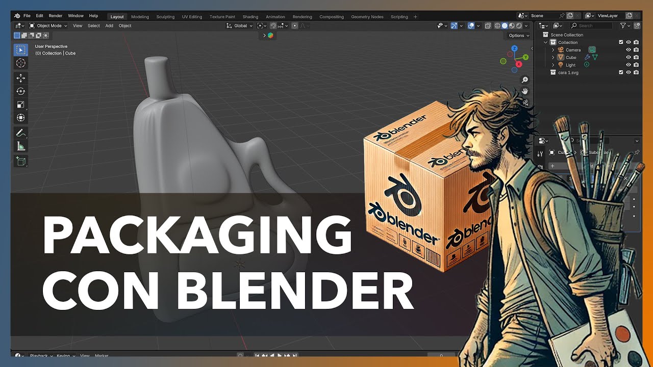 Modelando packaging con blender