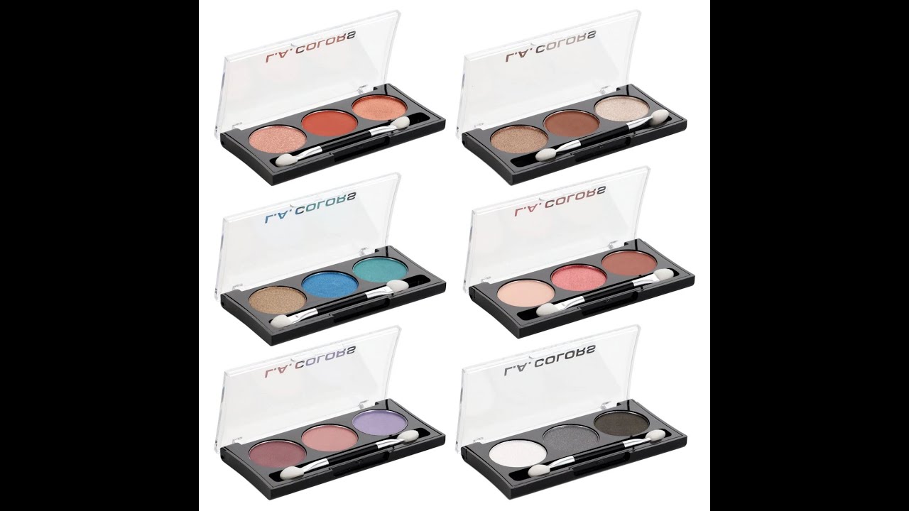 L. A.  COLORS 3 COLOR EYESHADOW PALETTES WITH TIP