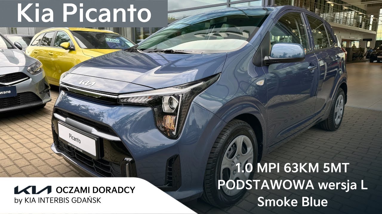 Nowa Kia Picanto [1.0 63KM 5MT] PODSTAWOWA wersja wyposażenia L w kolorze Smoke Blue