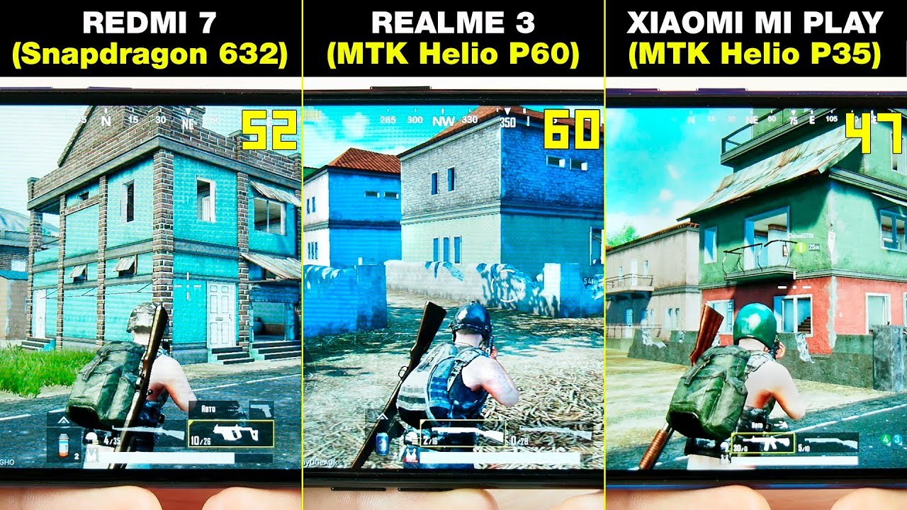 REDMI 7 vs REALME 3 vs XIAOMI MI PLAY | БОЛЬШОЕ СРАВНЕНИЕ В ИГРАХ! FPS + НАГРЕВ | GAMES TEST